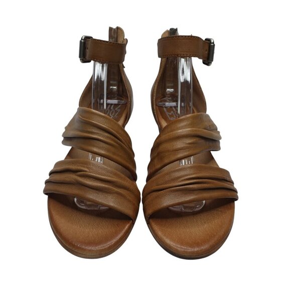 Miz Mooz Cassie Brown Leather Open Toe Strappy Heeled Sandals Womens 37 US 7 - Picture 9 of 14